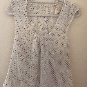 White Tank Top/ Black Hearts